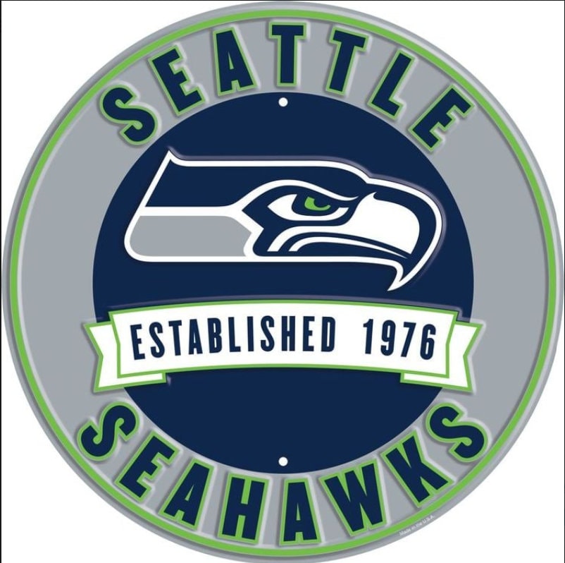 12" Diameter Seattle Seahawks Officially Licensed Pro Football Sign-Sports