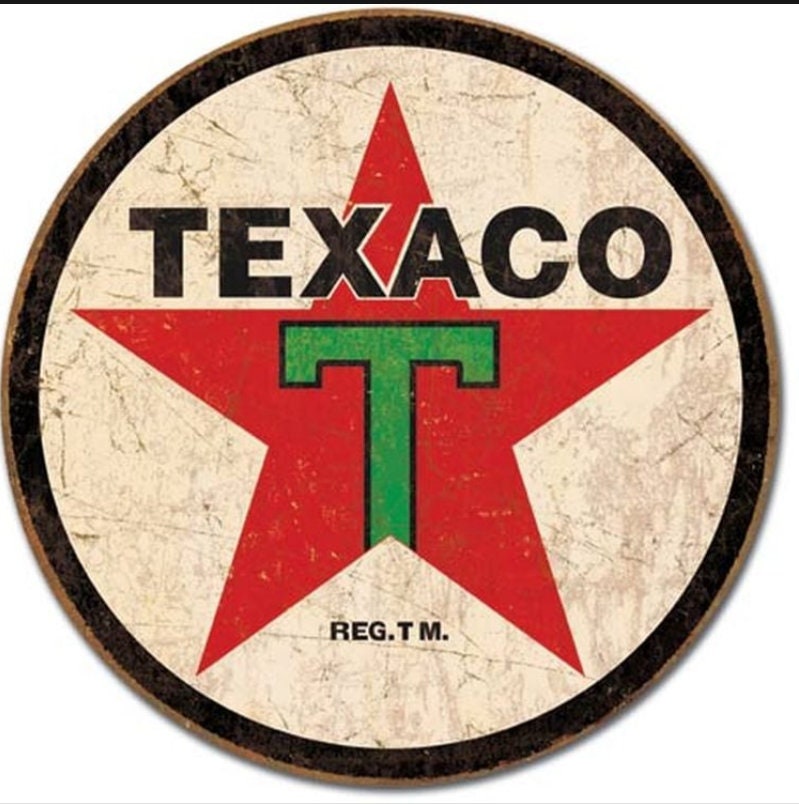 Texaco 1936 Round Sign 12 inch