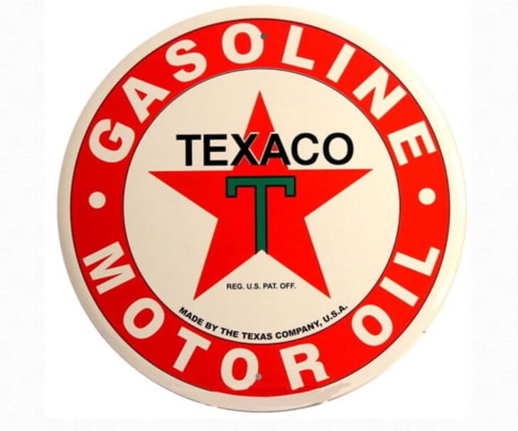 Texaco Logo 12 inch Round Sign