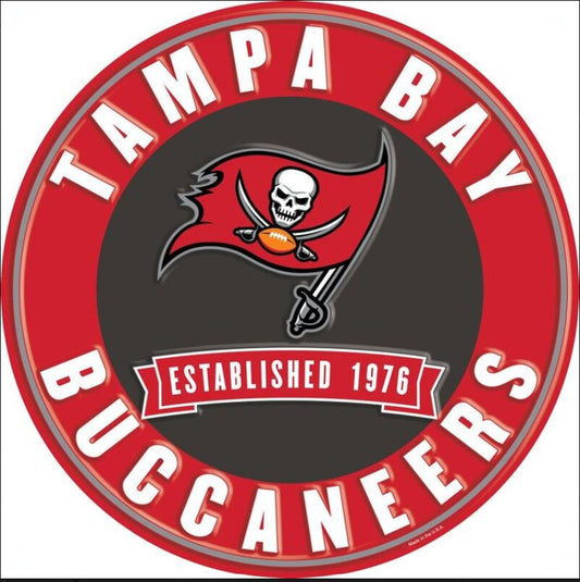 12" Diameter Tampa Bay Buccaneers Officially Licensed Pro Football Sign-Sports