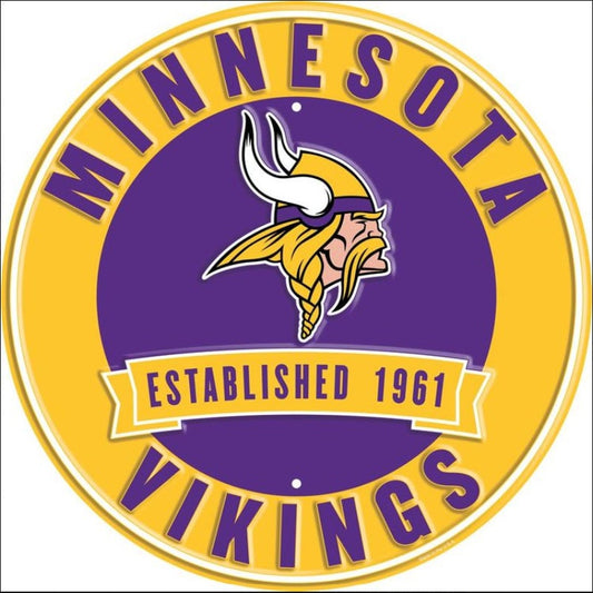 12" Diameter Minnesota Vikings Officially Licensed Pro Football Sign-Sports