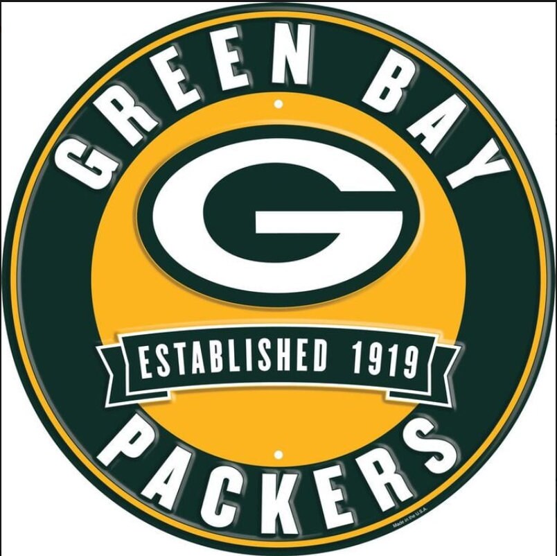 12" Diameter Green Bay Packers Officially Licensed Pro Football Sign-Sports