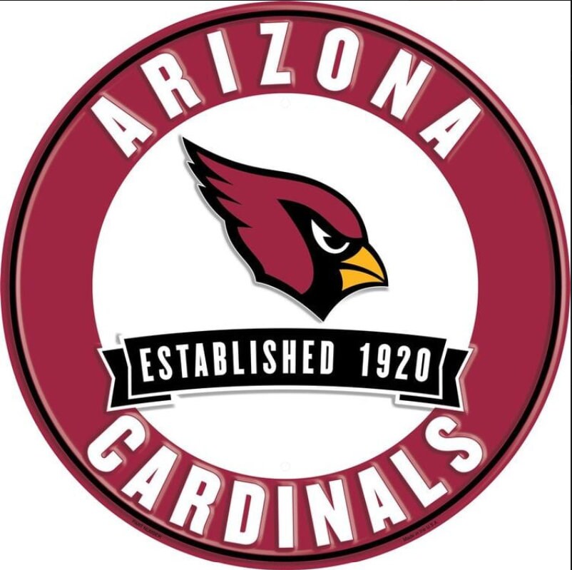 12" Diameter Arizona Cardinals Officially Licensed Pro Football Sign-Sports