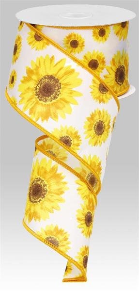 2.5" X 10Yd Wired Ribbon-Sunflower -RG01175N7-Fall