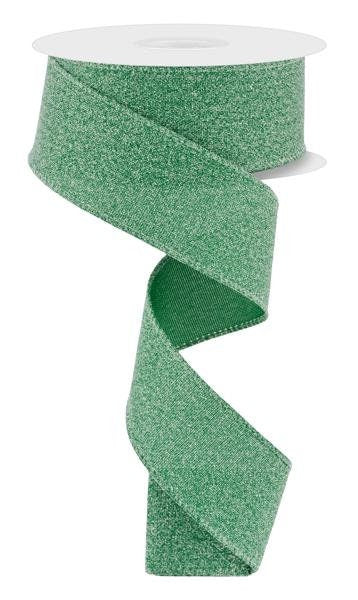 1.5" X 10Yd Wired Ribbon-Crystal Shine Emerald Green-RGE199406-Christmas