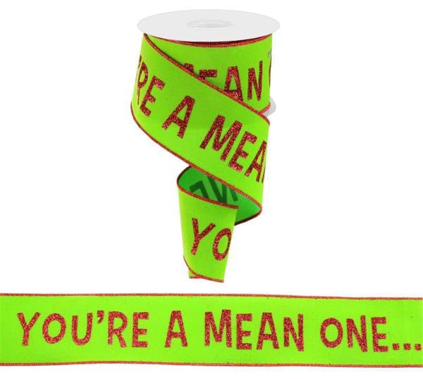 2.5" X 50Yd Wired Ribbon-You're A Mean One/Velvet-RGC581133-Christmas