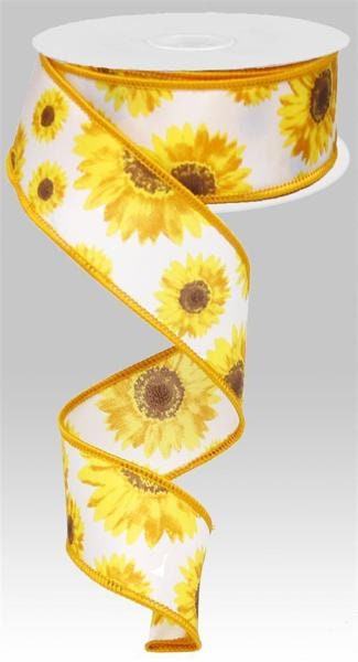 1.5" X 10Yd Wired Ribbon-Sunflower -RG01174N7-Fall