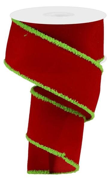 2.5" X 10Yd Wired Ribbon-Velvet W/Drift-RGA8946E9-Christmas