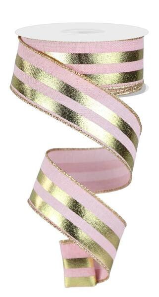 1.5" X 10Yd Wired Ribbon-Metallic Vertical Stripes-RGE142815-Christmas