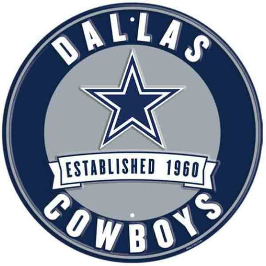 12" Diameter Dallas Cowboys Officially Licensed Pro Football Sign-Sports