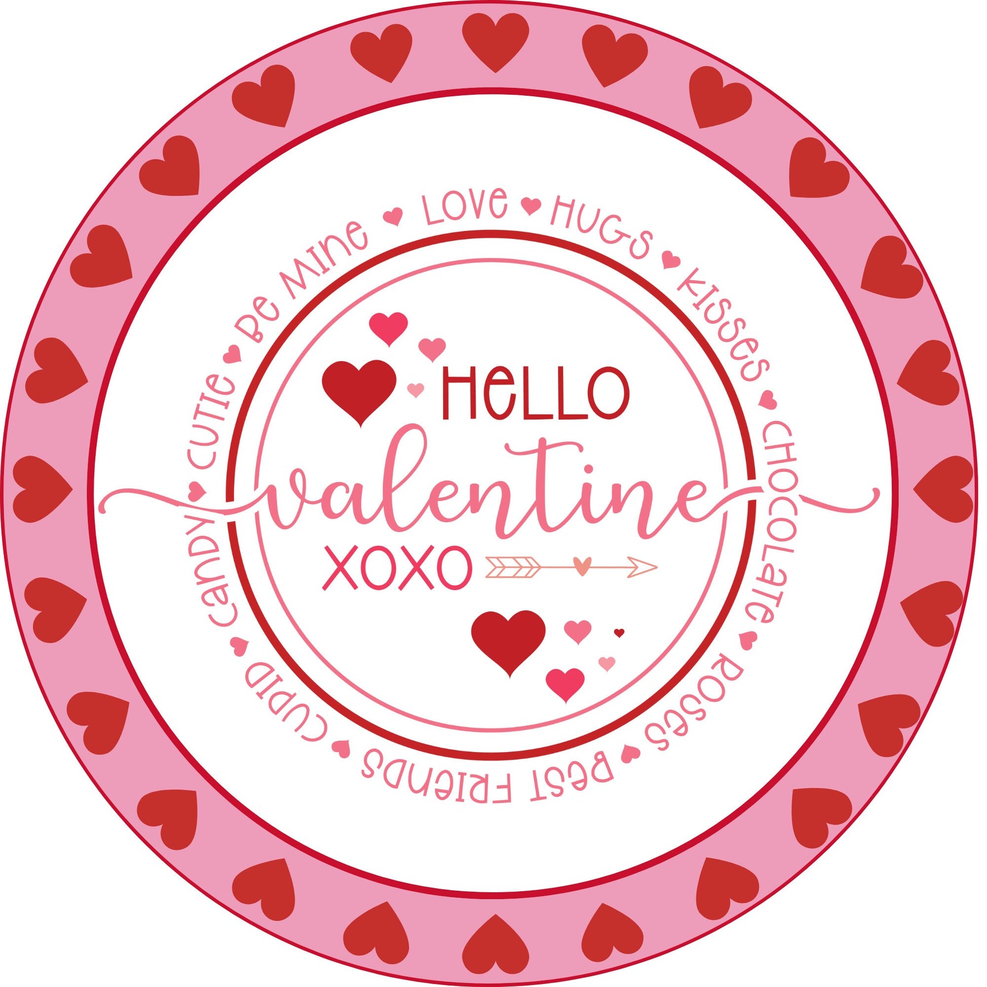 Hello Valentine XOXO Valentine Wreath Sign - Valentines Door Decor-