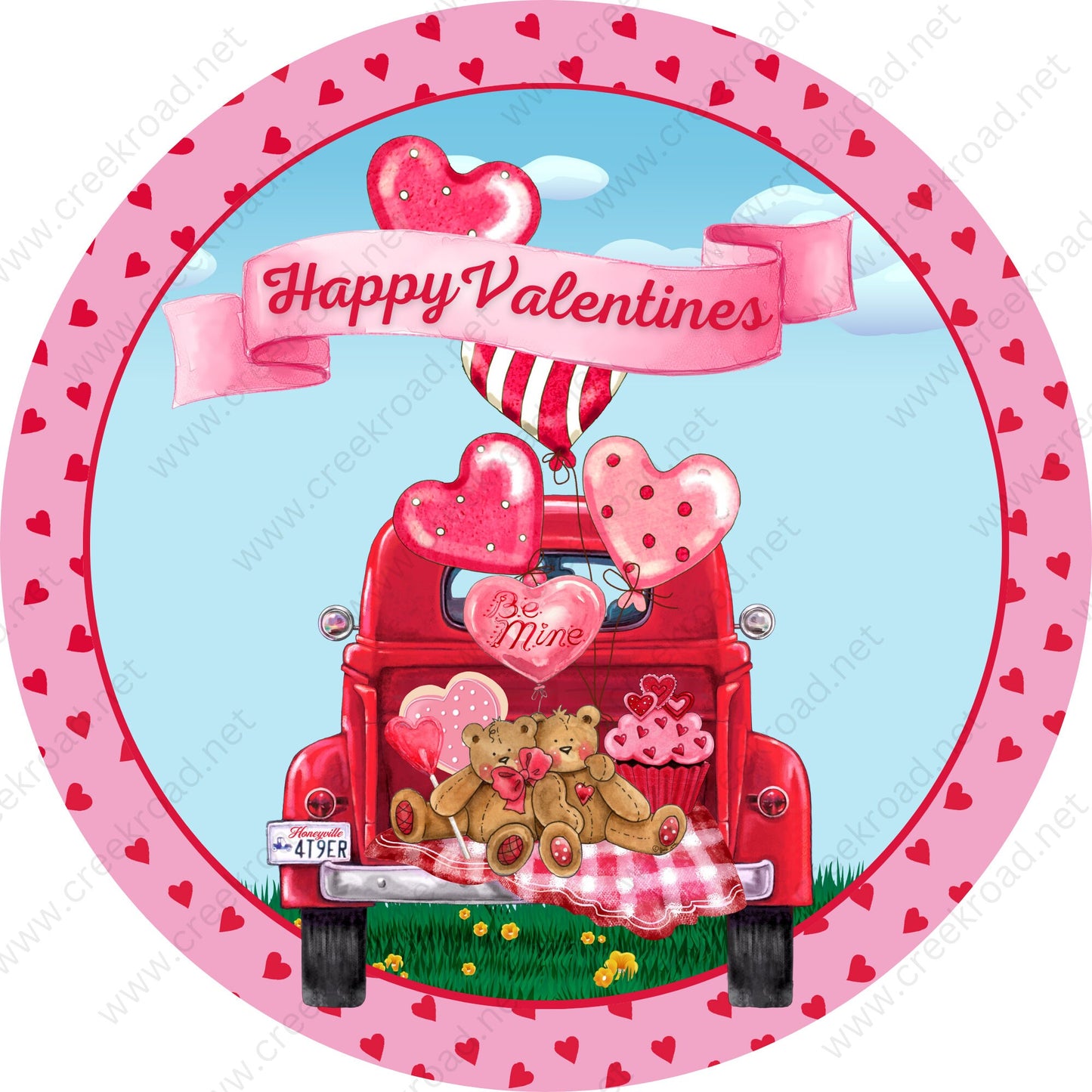 Truckload of Love Balloons Valentine Wreath Sign - Valentines Door Decor- Valentines Sign - Valentine Wreath Sign