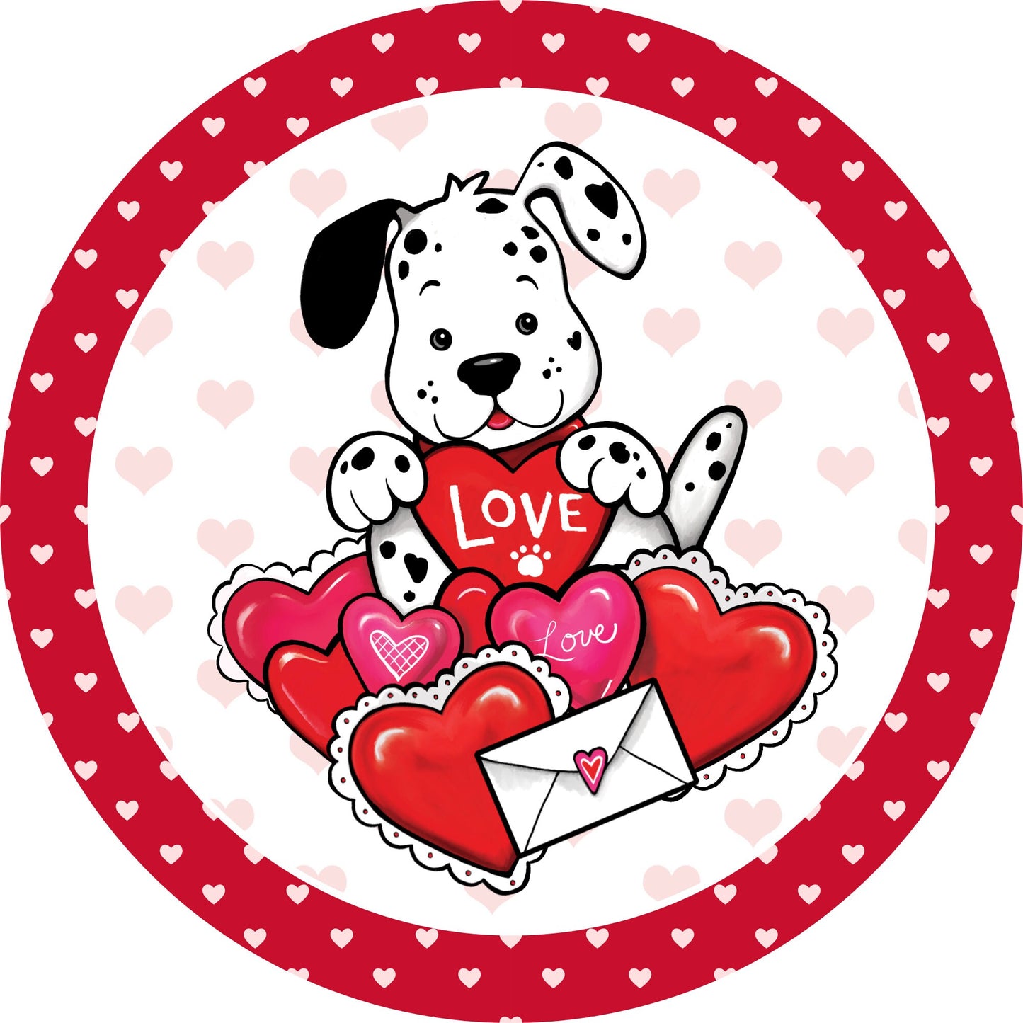 Puppy Love Valentine Wreath Sign-Decor-Aluminum-Sublimation