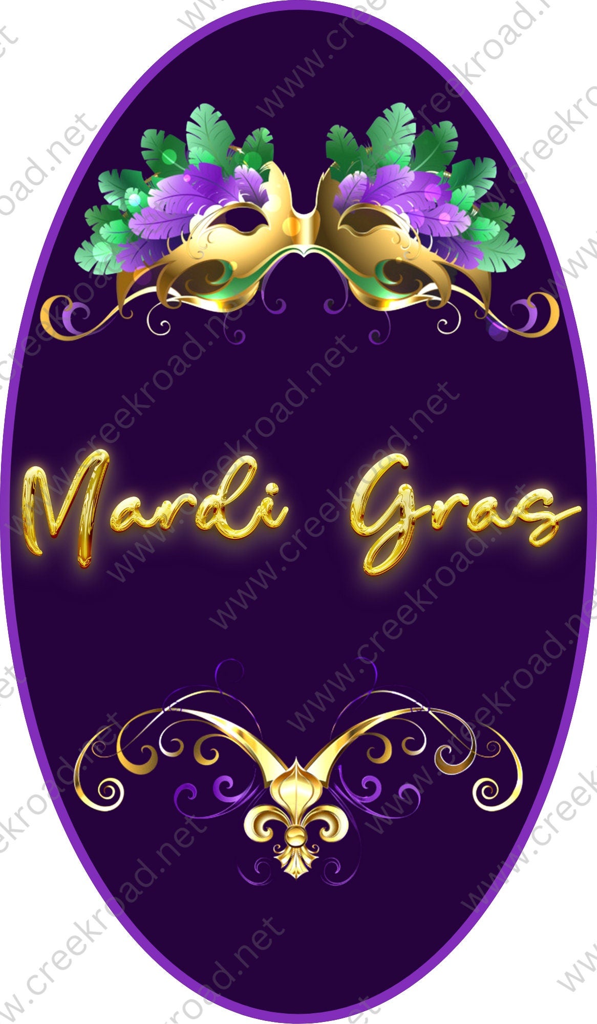 Mardi Gras Mask of Colors Mardi Gras Sign - Mardi Gras Sign - Louisiana- New Orleans - Purple, Green, and Gold- Metal Sign