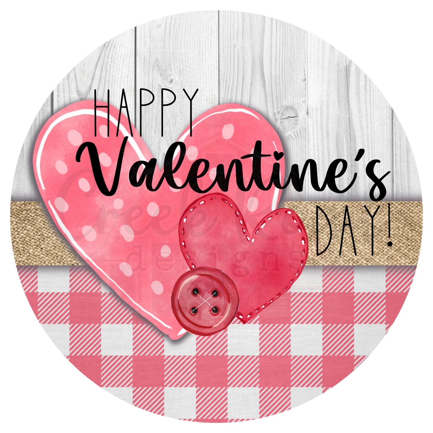 Plaid and Burlap Valentine Hearts Valentine Wreath Sign - Valentines Door Decor