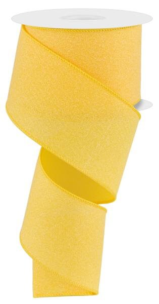 2.5" X 10Yd Wired Ribbon-Crystal Shine-Yellow-RGE199529-Wreaths-Crafts-Decor-Seasonal