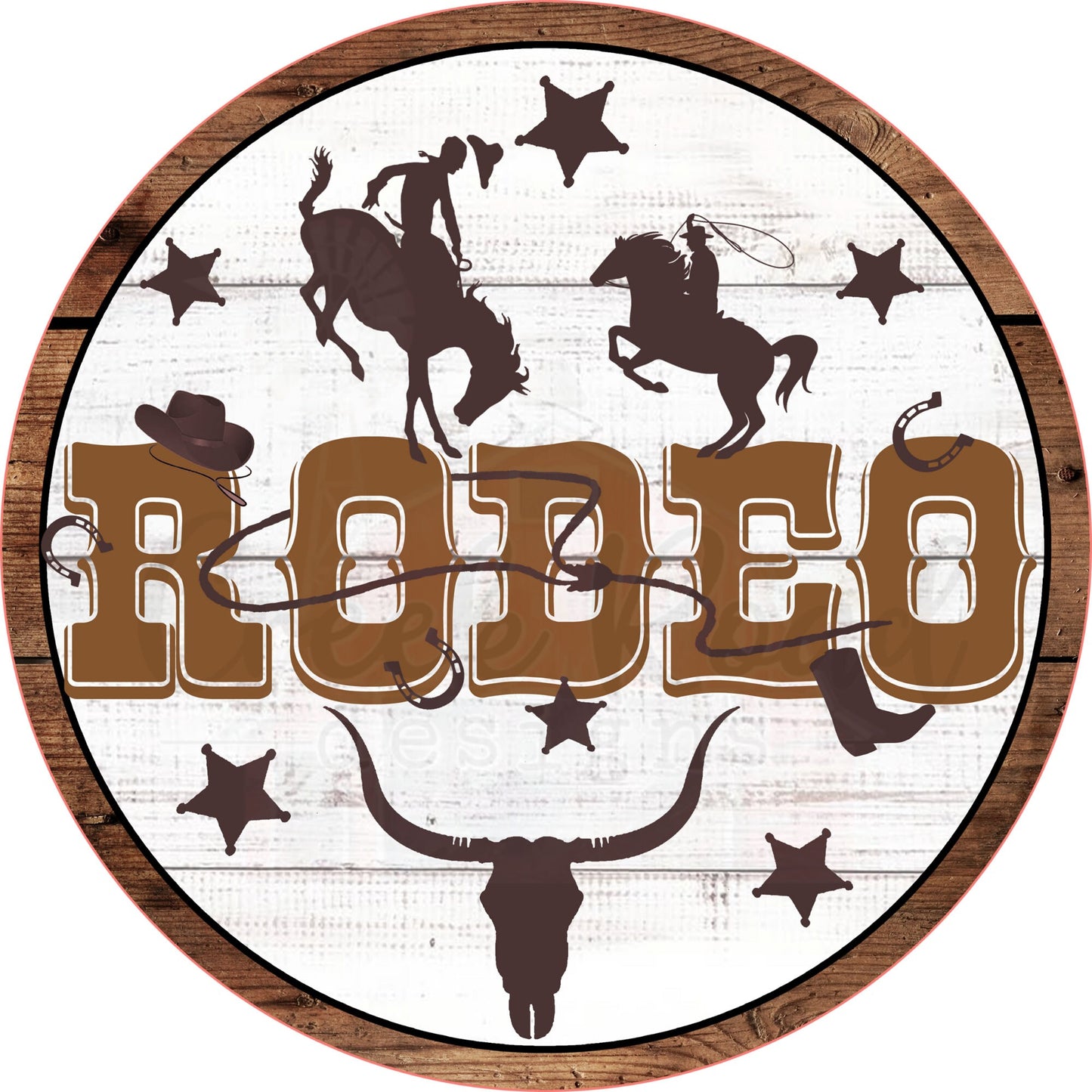 Rodeo Cowboy Wreath Sign - Everyday - Wreath Sign - Sublimation Sign - Wreath Attachment