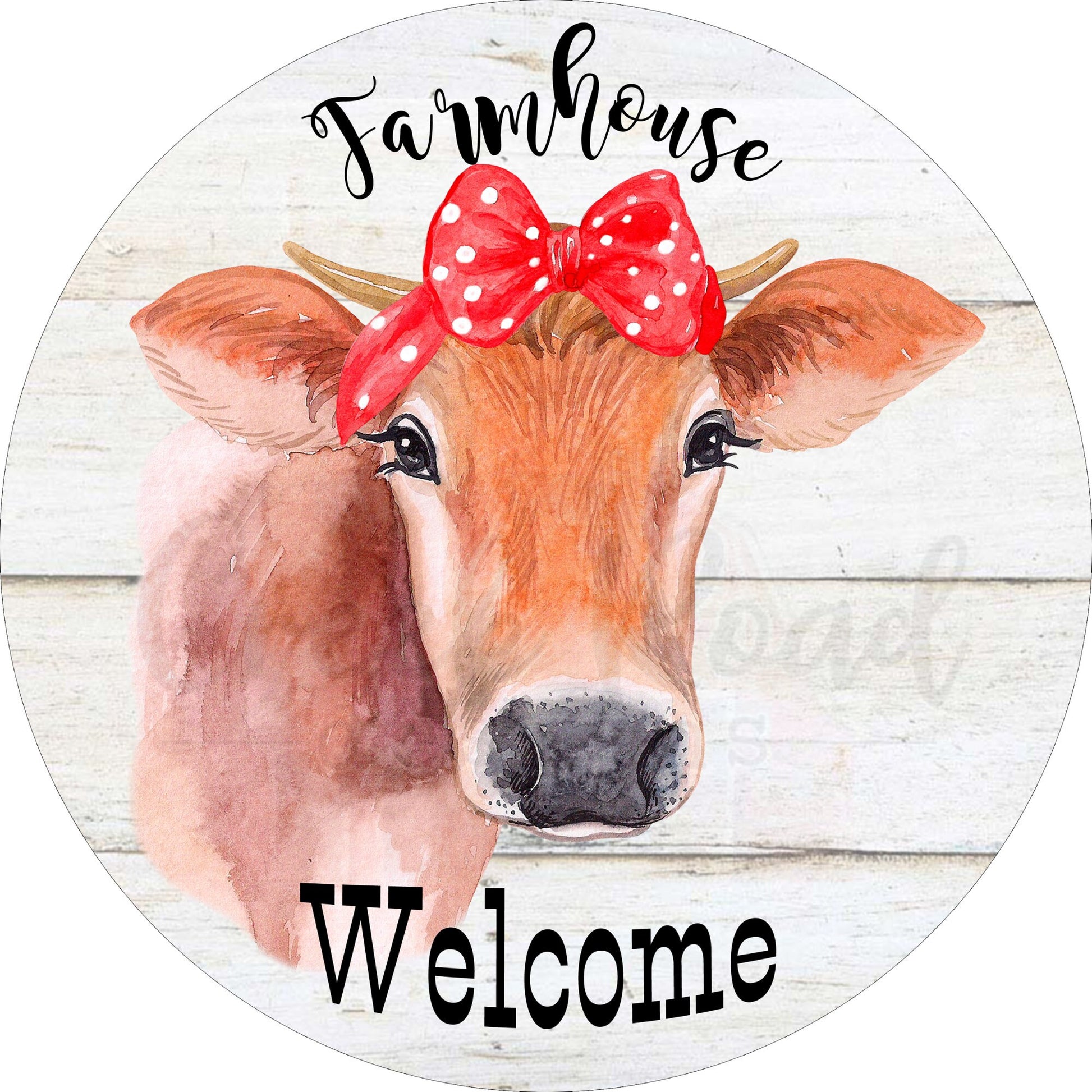 Welcome Farmhouse Cow Wreath Sign - Everyday - Wreath Sign - Sublimation Sign - Wreath Attachment - Shiplap