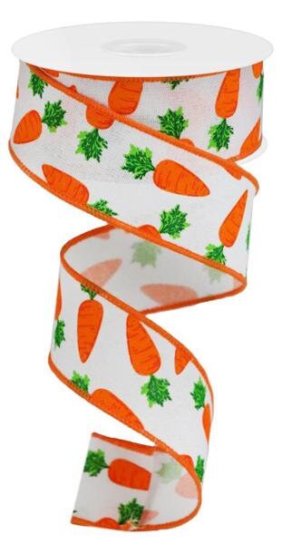 1.5" X 10Yd Wired-Carrots/Faux Royal-RGA158127-Seasonal-Spring-Easter