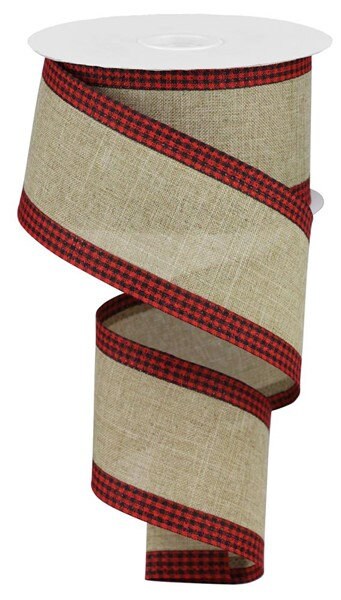 2.5" x 10yd-Royal Burlap Gingham Edge Ribbon-RGA1099W4-Spring-Seasonal-crafts