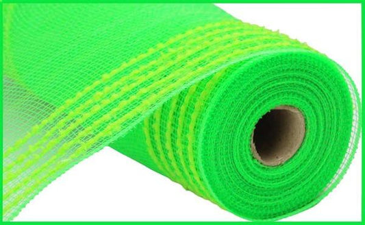 10.25" x 10yd Drift/Pp Wide Border Mesh-Lime Green-RY811430