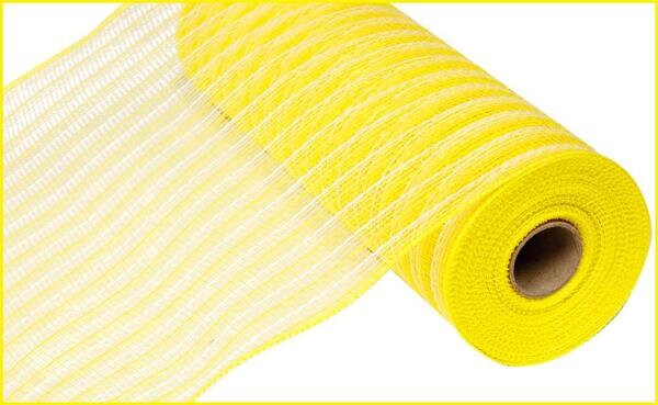 10.25" x 10yd Poly/Faux Jute Mesh-Fresh Yellow/Cream-RY830257