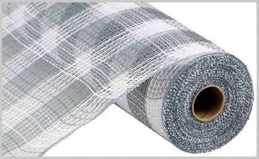 10.25" x 10yd Faux Jute/Pp Small Check-White/Grey-RY8320J8