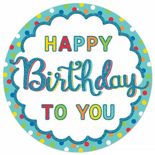 12"Dia Metal/Glitter Happy Birthday Sign -Metal-MD102603