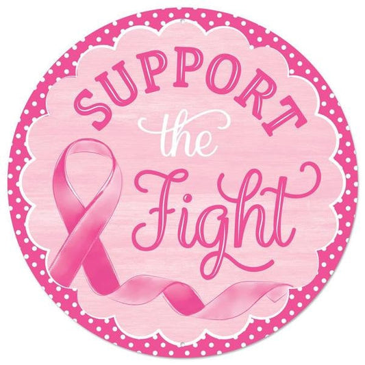 12"Dia Support The Fight W/Ribbon Sign-Metal-MD1157