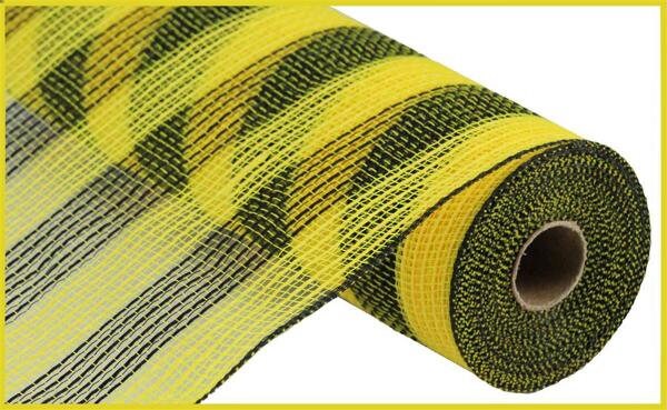 10.25" x 10yd Faux Jute/Pp Small Stripe-Yellow/Black-RY8319F4