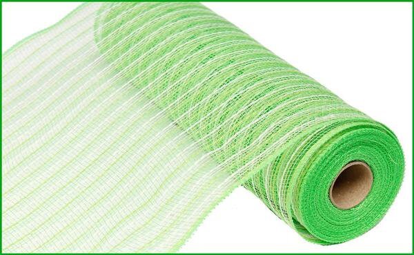 10.25" x 10yd Poly/Faux Jute Mesh-Fresh Green/Cream-RY830260