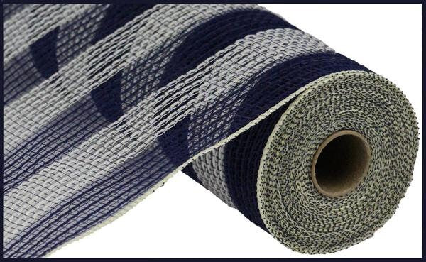 10.25" x 10yd Faux Jute/Pp Small Check-Navy/Cream-RY8319B7