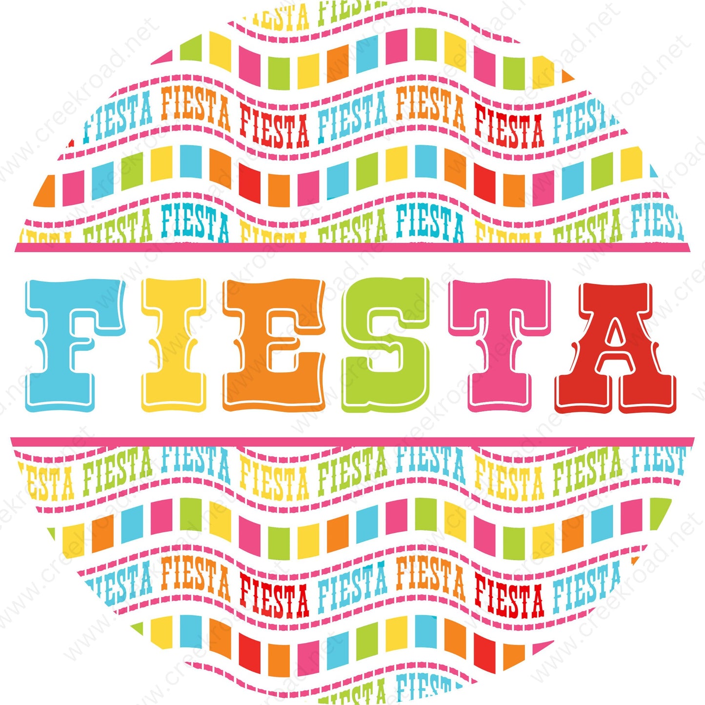 Colorful Fiesta Celebration Wreath Sign-San Antonio-Sublimation-Decor-Round-Attachment