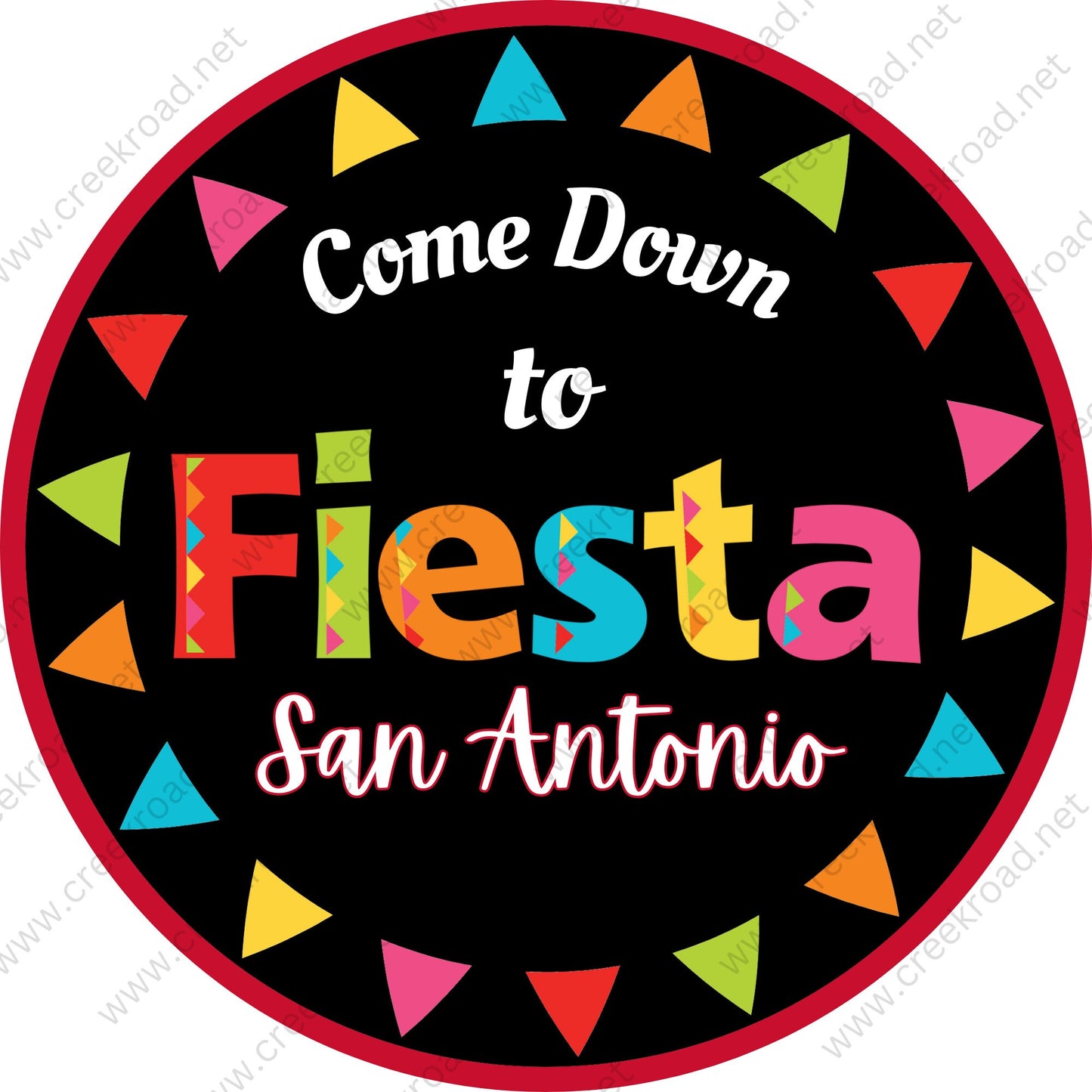 Come Down To Fiesta San Antonio Celebration Wreath Sign-CHOOSE YOUR COLOR-Sublimation-Decor-Round-Attachment