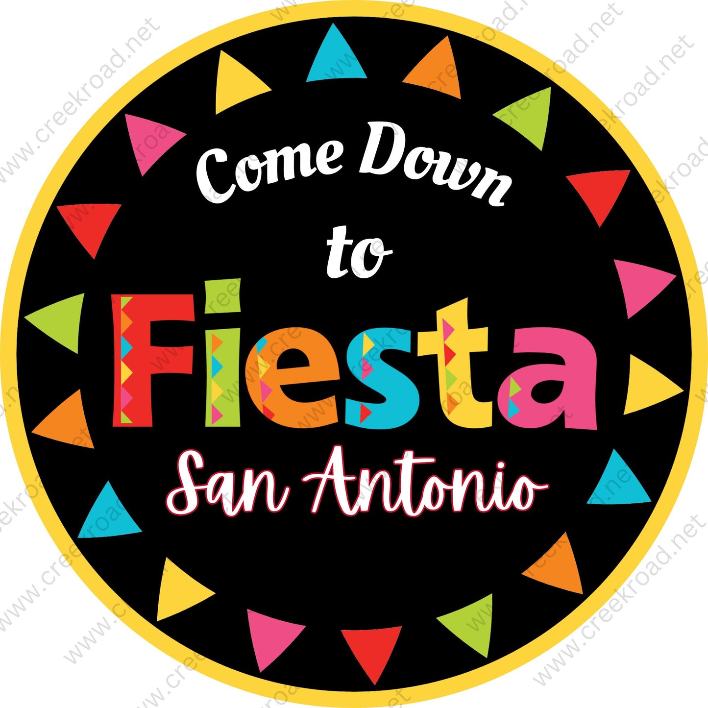 Come Down To Fiesta San Antonio Celebration Wreath Sign-CHOOSE YOUR COLOR-Sublimation-Decor-Round-Attachment