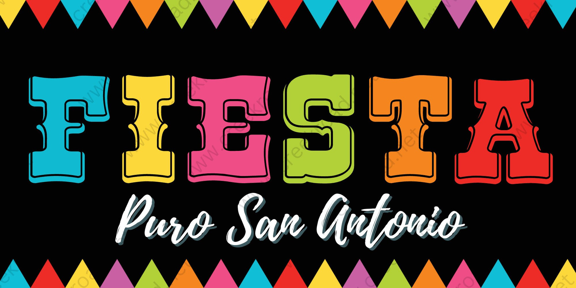 Fiesta Puro San Antonio Colorful Wreath Sign-6"x12" Rectangle-San Antonio-Sublimation-Decor-License Plate-Attachment