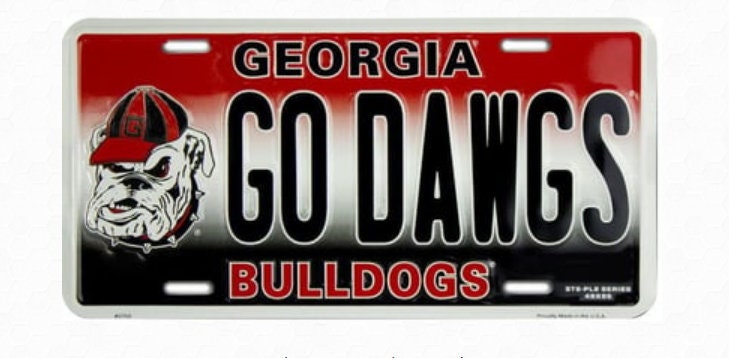 Georgia Go Dawgs Bulldogs License Plate Officially Licensed 12"x 6" -Sports-College