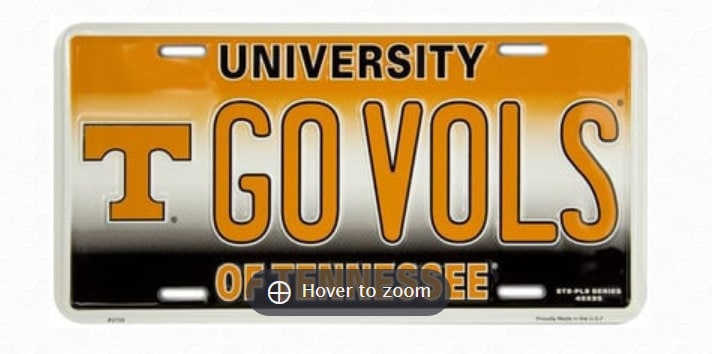 Tennessee GO VOLS Volunteers License Plate Officially Licensed 12"x 6" -Sports-College