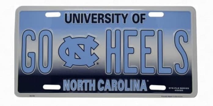 University North Carolina GO HEELS License Plate Officially Licensed 12"x 6" -Sports-College