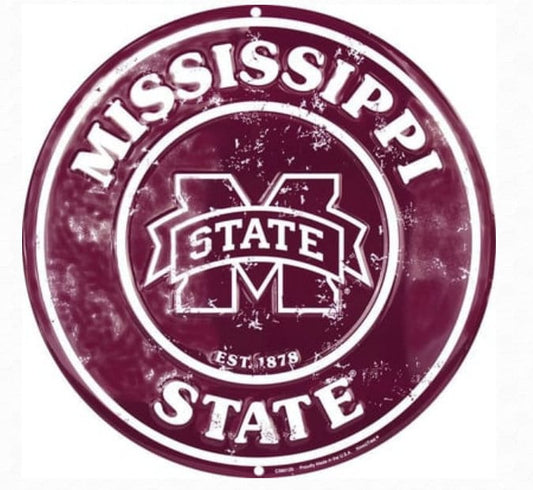 12" Diameter Mississippi State Officially Licensed Collegiate Sign-Sports-College