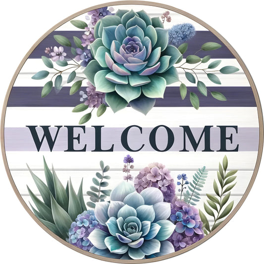 Welcome Spring Succulents Lavender Wreath Sign-Sublimation-Attachment-Decor