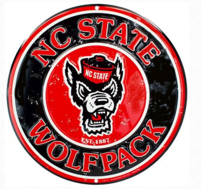 12" Diameter N.C. State Wolfpack Officially Licensed Collegiate Sign-Sports-College