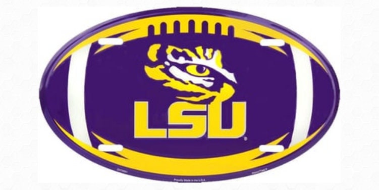 Louisiana State Tigers Oval License Plate Officially Licensed 12"x 6" -Sports-College