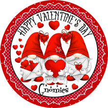 Load image into Gallery viewer, Happy Valentine&#39;s Day Gnomies Valentine Wreath Sign - Valentines Door Decor-
