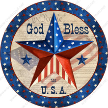 Load image into Gallery viewer, God Bless The U.S.A. Wreath Sign - Stars Stripes Constitution- Wreath Sign - Sublimation Sign - Wreath Attachment

