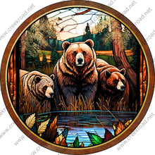 Load image into Gallery viewer, Bear Family in the Wilderness Wreath Sign-Round-Sublimation-Decor-Attachment
