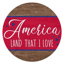 Load image into Gallery viewer, 12&quot;Dia Glitter America Land I Love Sign-MD1031
