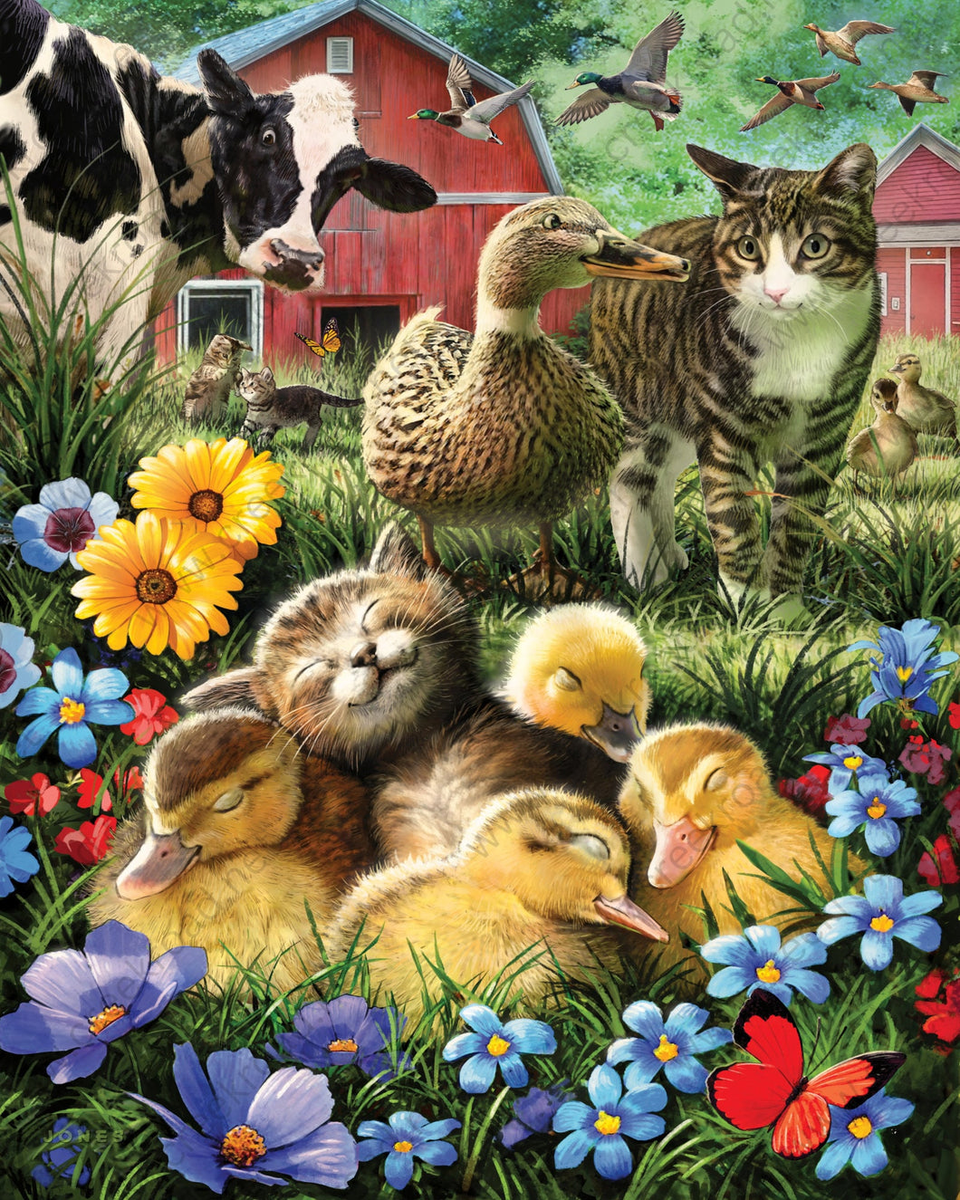 Spring Farm Animals With Barn Wreath Sign-8
