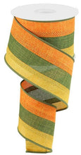 Load image into Gallery viewer, 2.5&quot; X 10Yd Wired Ribbon-Talisman Moss Mustard 3 Color 3-In-1 Royal Burlap-RG1604E8-Fall
