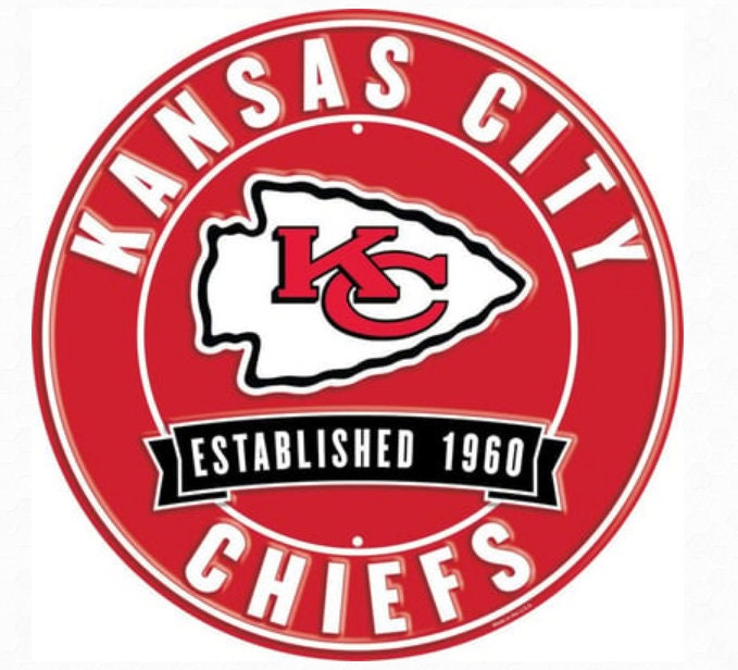 12" Diameter Kansas City Chiefs Officially Licensed Pro Football Sign-Sports
